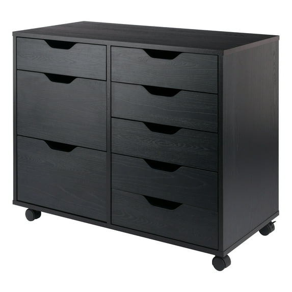 Winsome Halifax 6-Drawer Multi-Storage Mobile Cabinet 20632, Black Finish