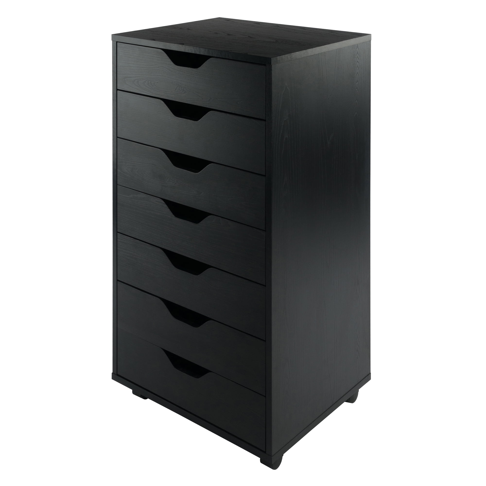 Winsome Halifax Black 7-Drawer Mobile Cabinet with Casters