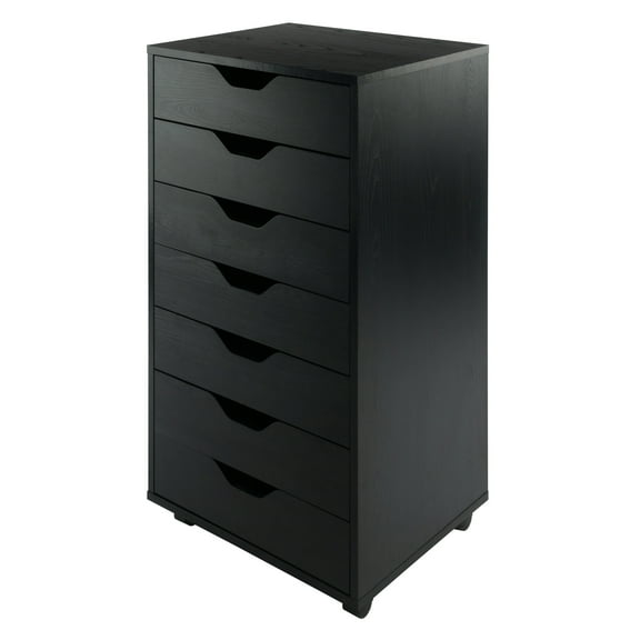 Winsome Halifax 7-Drawer Mobile Cabinet 20792, Black Finish