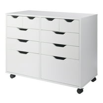 Winsome Wood Halifax Bins & Drawers Multi-Storage Wide Mobile Cabinet 10804, White Finish