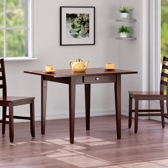 Contemporary Home Living Wooden Foldable Dining Table - 41.75" - Walnut finish