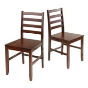 Winsome Hamilton Ladder- Back Dining Chairs, 2-Pc Set, Walnut Finish