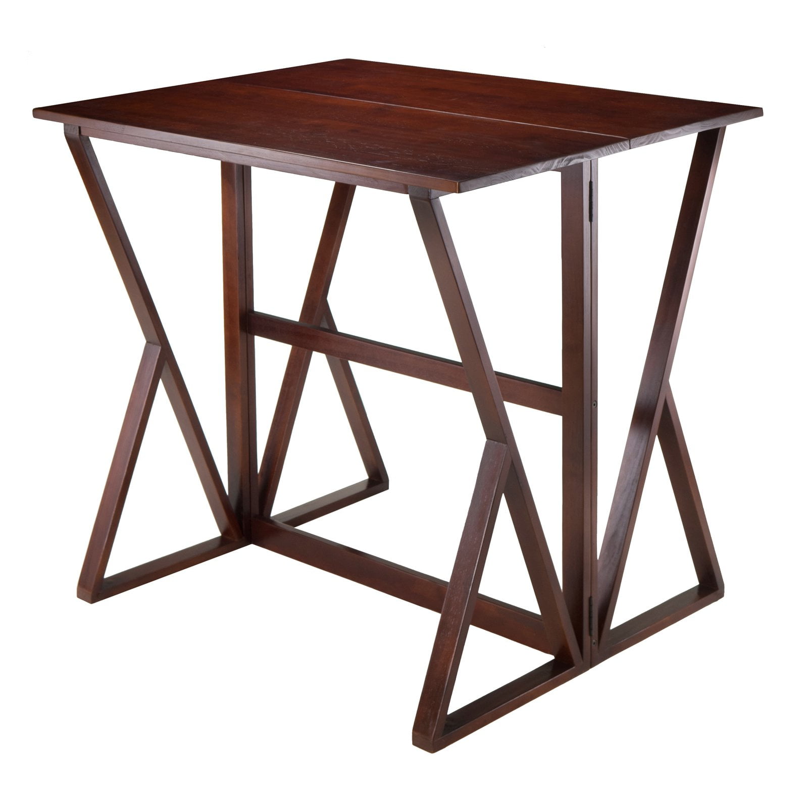 Halo Square Bar Height Table With Glass Top Wood/walnut - Winsome : Target