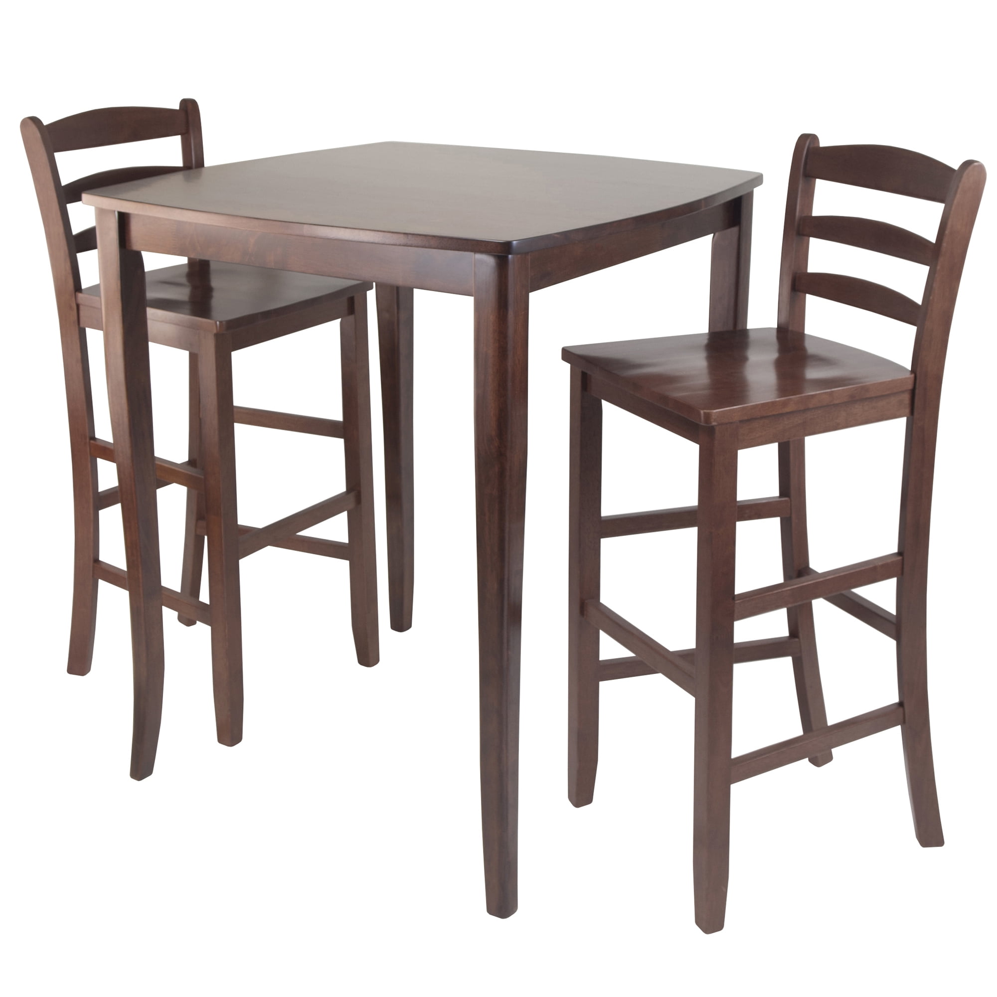 Winsome Wood Inglewood 3-Pc Dining Set, High Table & 2 Ladder Back Bar ...