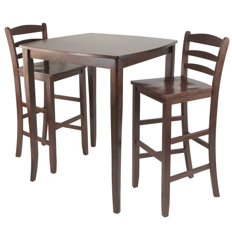 Winsome Wood Inglewood 3 Pc Dining Set High Table 2 Ladder Back