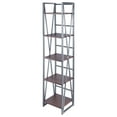 thumbnail image 1 of Winsome Wood Isa 5-Tier Narrow Shelf, Graphite & Walnut Finish, 1 of 8