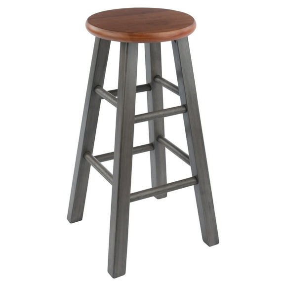 Winsome Ivy 24" Counter Stool, Rustic Gray & Teak Finish