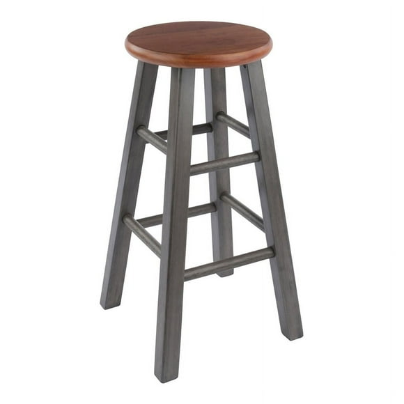 Winsome Wood Ivy 24" Counter Stool, Rustic Gray & Teak Finish
