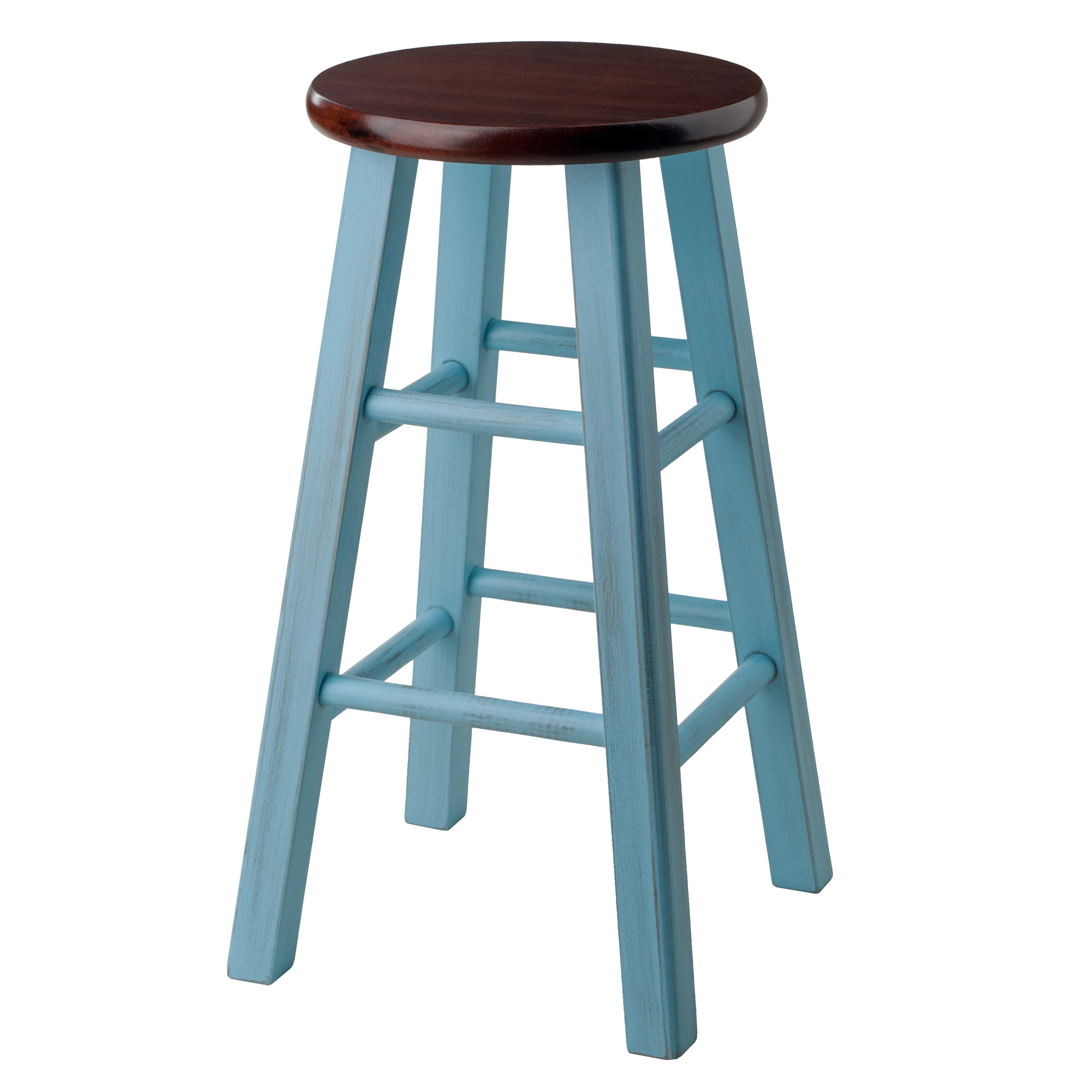 Winsome Wood Ivy 24" Counter Stool, Rustic Light Blue & Walnut Finish - image 1 of 6