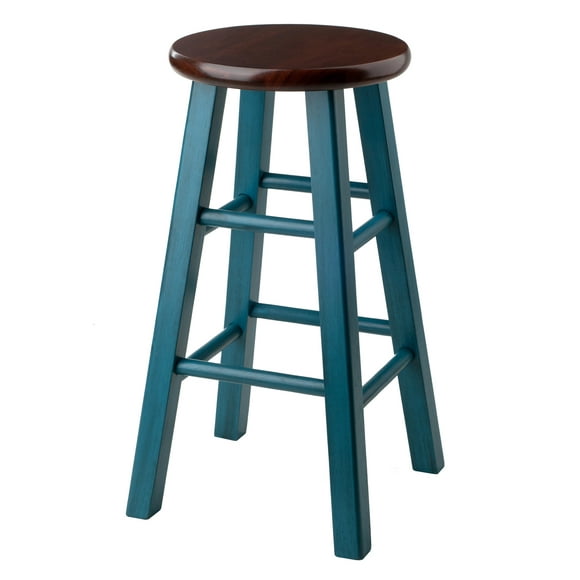 Winsome Wood Ivy 24" Counter Stool, Rustic Teal & Walnut Finish