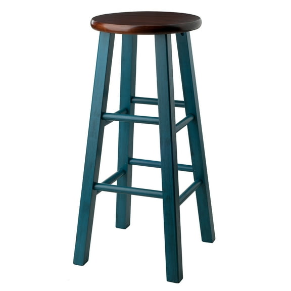 Winsome Ivy 29" Bar Stool, Rustic Teal & Walnut Finish