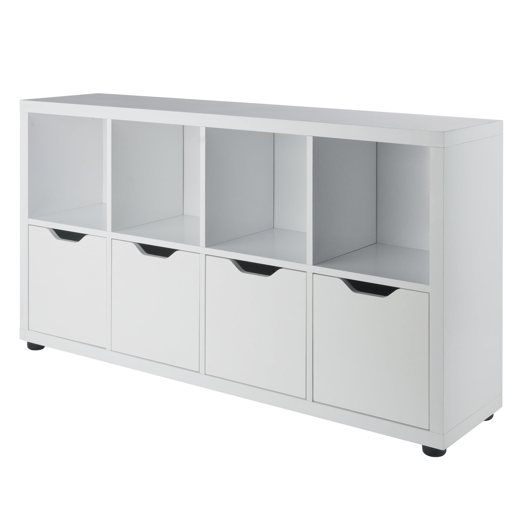 Contemporary Home Living 2-Tier Wooden Storage Cabinet - 48.25" - White