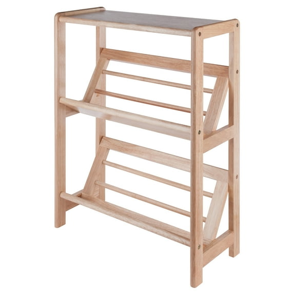 Winsome Wood Juliet Tilted Bookshelf, 2-Tier, Natural Finish