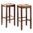 thumbnail image 1 of Winsome Wood Kaden Rush Seat Bar Stool Set, 29", Walnut Finish, 1 of 5