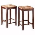 thumbnail image 1 of Winsome Wood Kaden Rush Seat Counter Stool Set, 24", Walnut Finish, 1 of 6