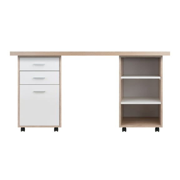 Winsome Wood Kenner 3-Pc Modular Desk Set, Two-Tone Finish