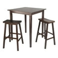 thumbnail image 1 of Winsome Kingsgate 3-Pc Pub Set, High Table & 2 Saddle Seat Bar Stools, Walnut Finish, 1 of 2