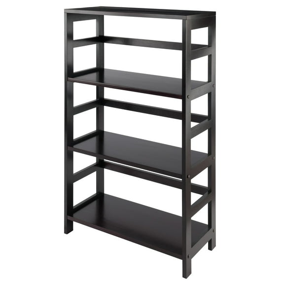 Winsome Leo 3-Section Wide Open Shelf, Espresso
