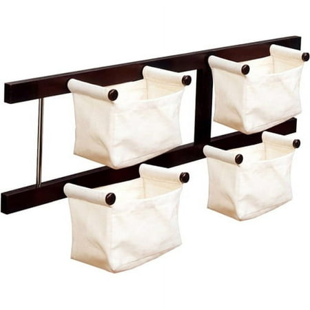 Storage/Magazine Rack with 4 Canvas Baskets