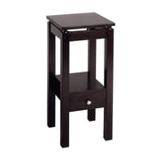 Winsome Linea Transitional Solid Wood End Table with Chrome Accents in Espresso