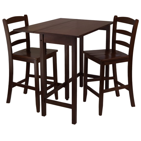 Winsome Lynnwood 3-Piece Solid Wood Dining Set in Antique Walnut