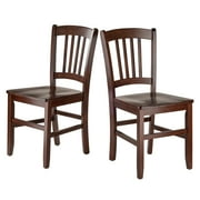 Winsome Madison 2-PC Slat Back Dining Chairs, Walnut Finish