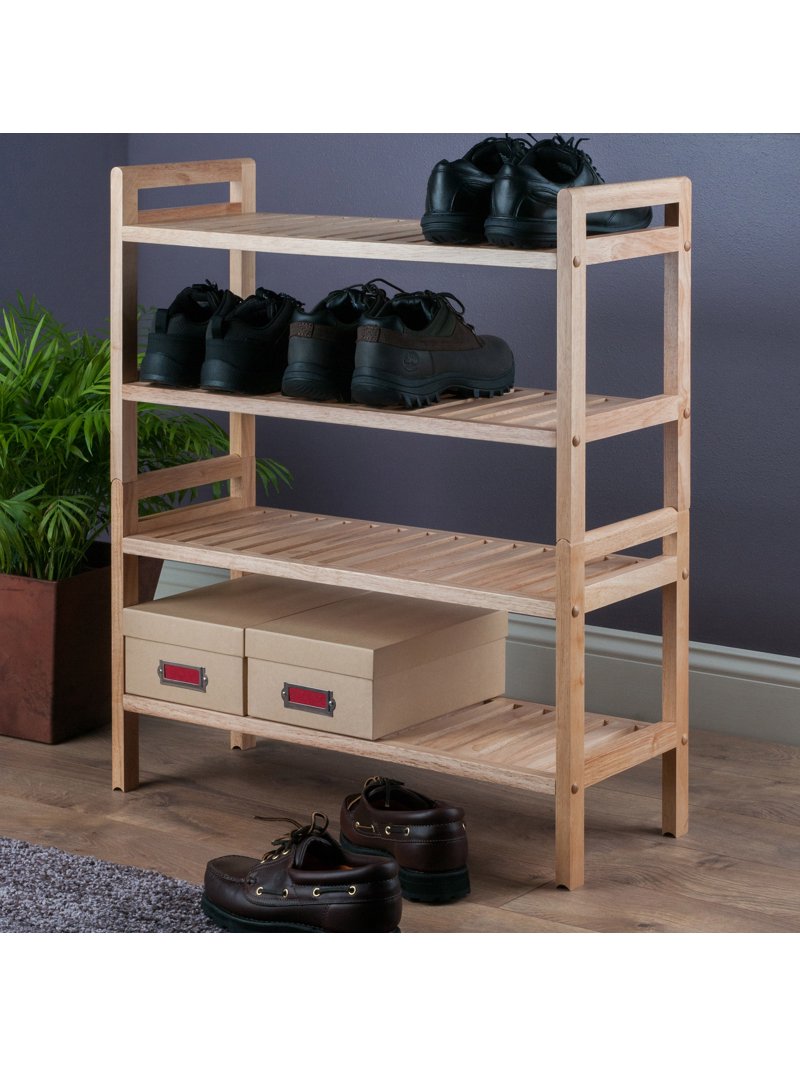 Winsome Mercury 2-Piece Stackable Shoe Rack, Natural Finish