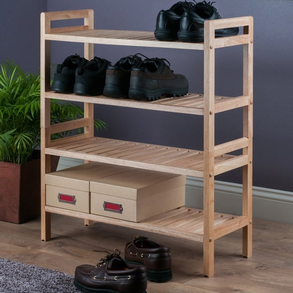 Winsome Mercury 2-Piece Stackable Shoe Rack, Natural Finish