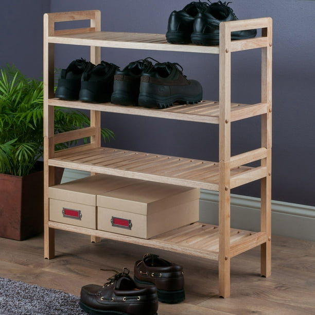 Winsome Mercury 2-Piece Stackable Shoe Rack, Natural Finish