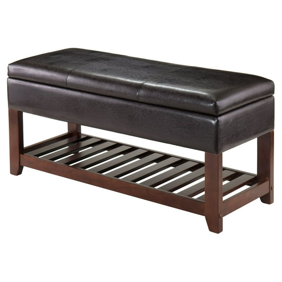 Winsome Wood Monza Storage Chest Bench, Espresso & Walnut Finish