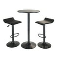 thumbnail image 1 of Winsome Obsidian 3-Pc Pub Set, Round Table & Adjustable Swivel Stools, Black Finish, 1 of 10