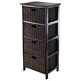 thumbnail image 1 of Winsome Wood Omaha Storage Rack, 4 Foldable Chocolate Baskets, Black Finish, 1 of 2