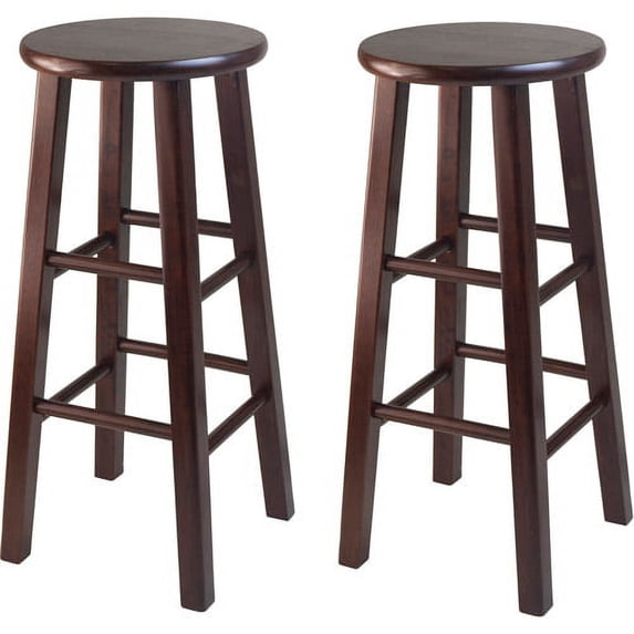 Winsome Wood Pacey 29" Bar Stools, Set of 2, Walnut