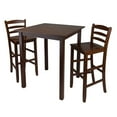 thumbnail image 1 of Winsome Wood Parkland 3-Pc High Dining Table with 2 Ladder Back Bar Stools, Walnut, 1 of 10