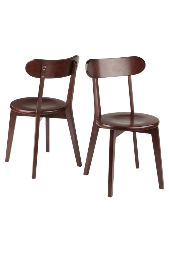 Pauline 2-PC H-Leg Chair Set, Walnut Finish