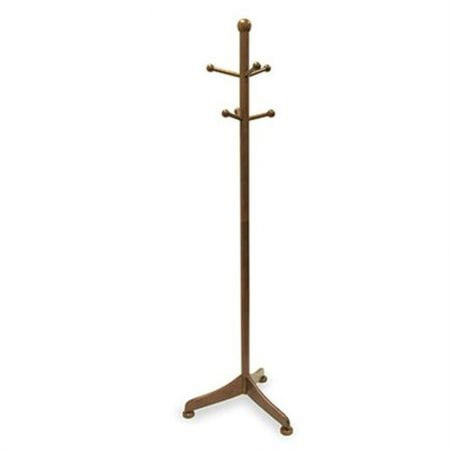 Philip Antique Walnut Solid Wood Coat Tree with 6 Pegs