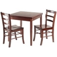 thumbnail image 1 of Winsome Wood Pulman 3-Pc Dining Set, Extendable Table & 2 Ladder-back Chairs, Walnut Finish, 1 of 7