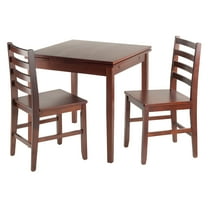 Winsome Wood Pulman 3-Pc Dining Set, Extendable Table & 2 Ladder-back Chairs, Walnut Finish