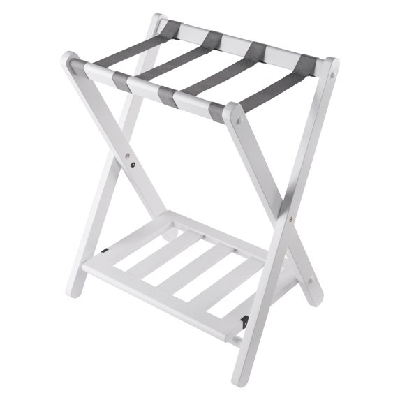 Winsome Raya Luggage Rack with Shelf, White Finish