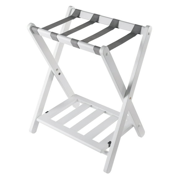 Winsome Wood Raya Luggage Rack with Shelf, White Finish