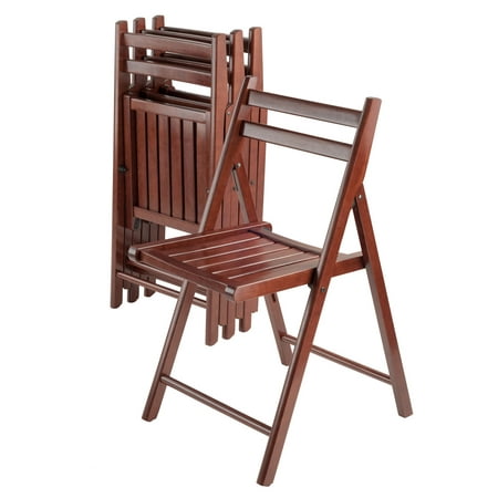 Winsome Wood Robin 4-PC Folding Chair Set, Walnut