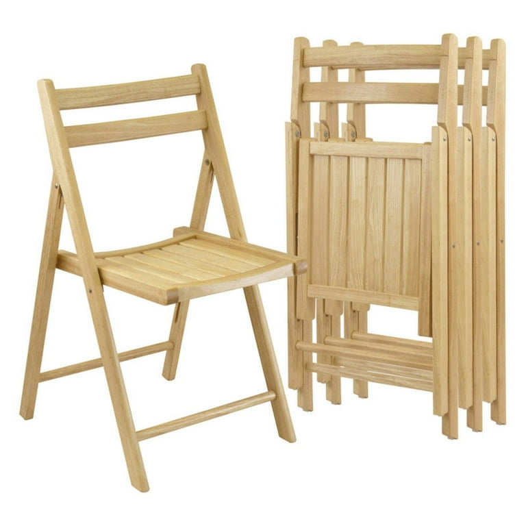 Winsome Wood 4-Pc Robin Folding Chair Set, Natural Finish