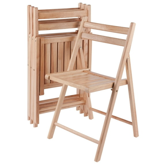 Winsome Robin 4-Pc Folding Chair Set, Natural Finish