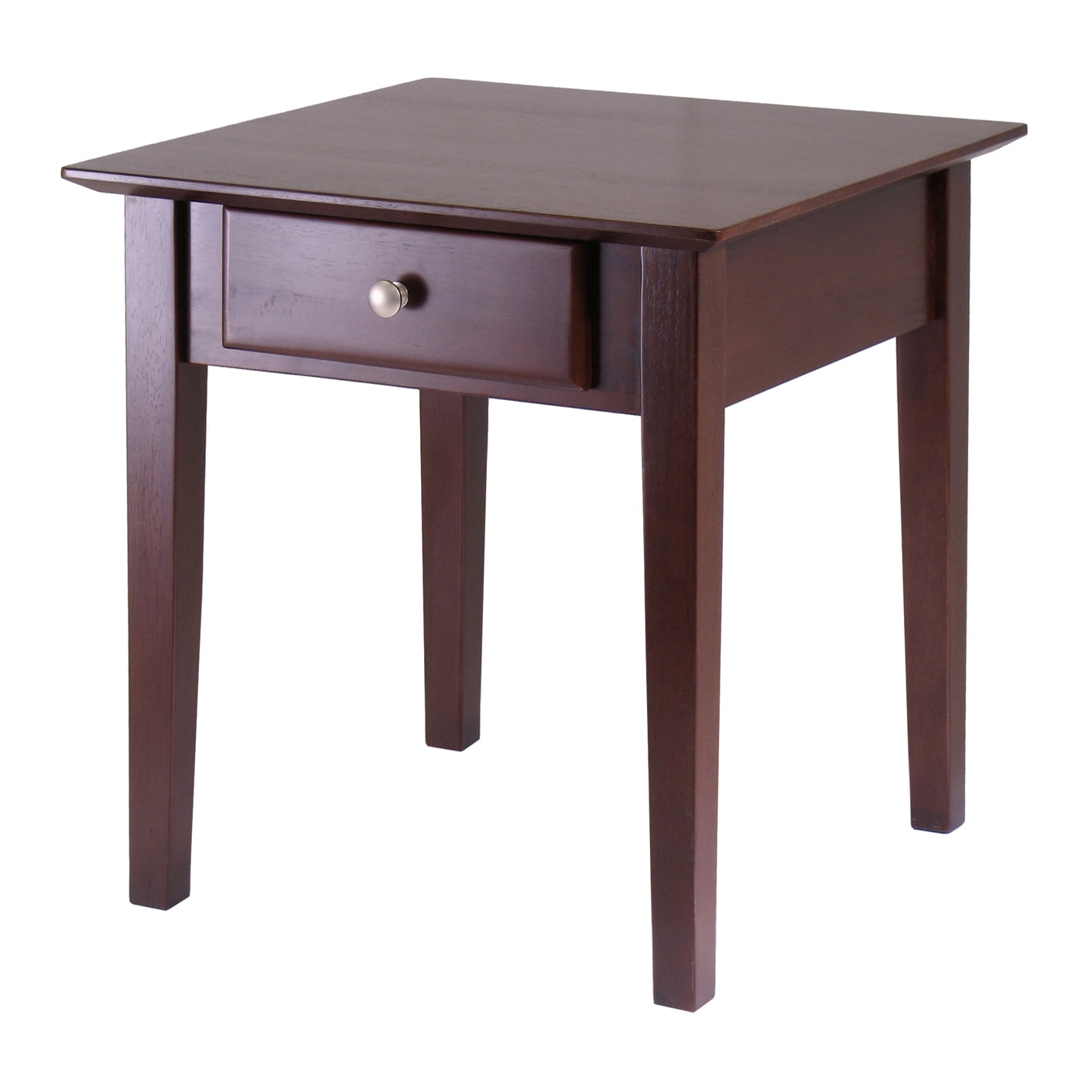 Rochester Walnut Wood End Table with Storage Drawer
