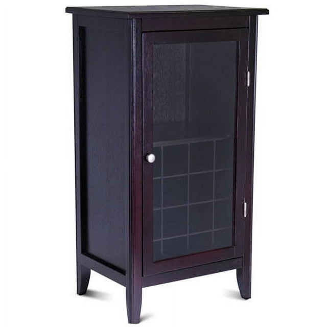 Winsome Wood Ryan 16-Bottle Wine Cabinet with Display Glass Door, Espresso Finish