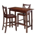 thumbnail image 1 of Winsome Wood Sally 3-Pc Breakfast Table with 2 V-Back Counter Stools, Walnut, 1 of 2