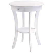 Winsome Wood Cassie Accent Table – 20-Inch Round Glass Top Table With Curved Legs, Cappuccino Finish, 27-Inch Height