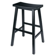 Winsome Satori Saddle Seat Bar Stool, 29, Black Finish