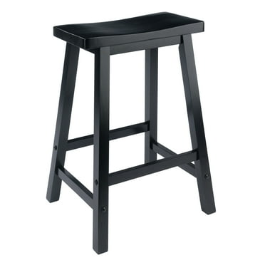 Winsome Wood Satori Saddle Seat Counter Stool, Black Finish