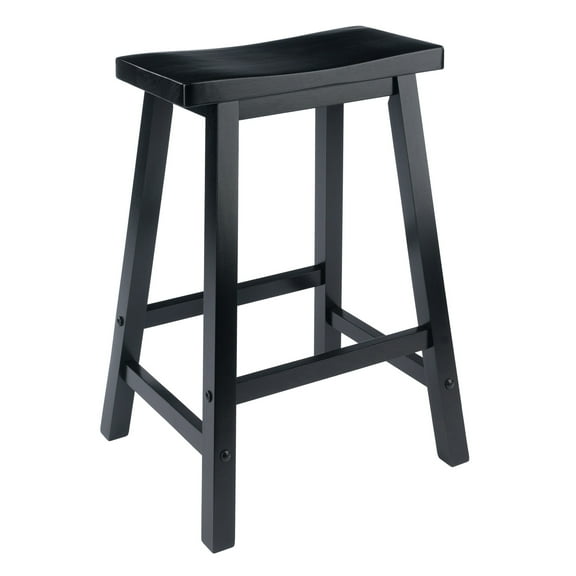 Winsome Satori Saddle Seat Counter Stool, 24", Black Finish